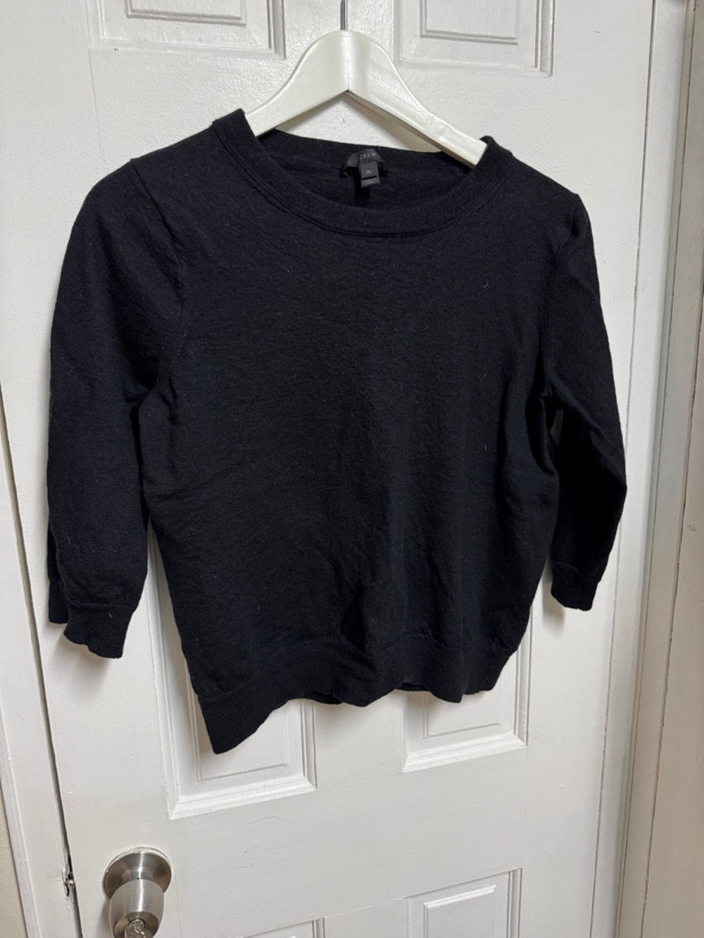 J. Crew Black Wool Blend Crewneck Sweater